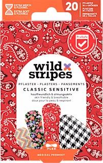 Vodoodporni obliži za rane Classic Sensitive Wild Stripes
