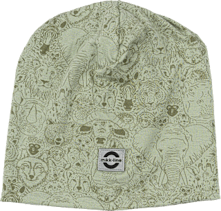 Mütze mit Tier-Muster, grün, Gr. 110/116 Mikk-Line