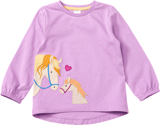 Langarmshirt mit Pferde-Applikation, lila, Gr. 98 104 ALANA