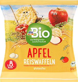 Bio almás puffasztott rizskorongok, 8. hónapos kortól dmBio