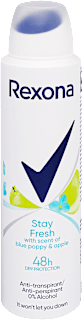 Deo Spray Stay Fresh, Blue Poppy & Apple Rexona