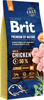 Premium by Nature granule pro psy Junior M s kuřecím masem Brit