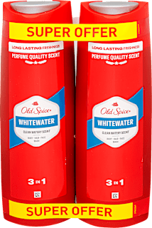Gel za tuširanje in šampon Whitewater 3 v 1, 2 x 400 ml Old Spice