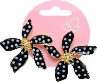 Naušnice – crne, cvijet ACCESSOIRES