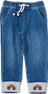 Jeans mit geradem Schnitt & Auto-Stickerei, blau, Gr. 92 104 ALANA