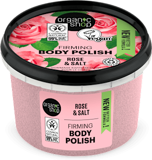 tělový peeling růže a sůl organic shop