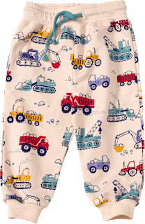 Jogginghose mit Baustellen-Muster, beige, Gr. 80 ALANA