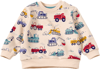 Sweatshirt mit Baustellen-Muster, beige, Gr. 86 ALANA