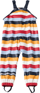 Regenhose mit Futter & Streifen-Muster, rot & blau & gelb, Gr. 122/128 PUSBLU