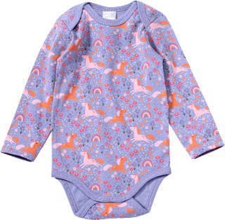 Body Langarm mit Einhorn-Muster, lila, Gr.  98/104 ALANA