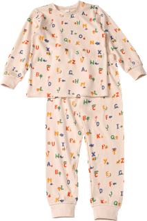 Schlafanzug mit Buchstaben-Muster, beige, Gr. 122/128 ALANA