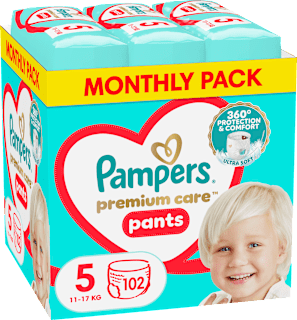 Pelene-gaćice mjesečno pakiranje, vel. 5 (11 - 17 kg) Pampers Premium Care