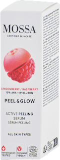 Peelingové pleťové sérum Peel & Glow Lingonberry & Raspberry Mossa