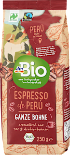Espresso de Peru, ganze Bohne dmBio