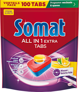 Geschirrspül-Tabs All in 1 Extra Zitrone & Limette Vorteilspack Somat