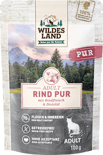 Nassfutter Katze Rind pur Wildes Land