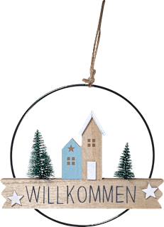 Metallring mit Häusern zum Aufhängen Dekorieren & Einrichten