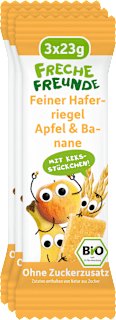 Frucht-Getreide-Riegel Hafer, Apfel & Banane mit Keksstückchen, ab 1 Jahr (3x23 g) Freche Freunde