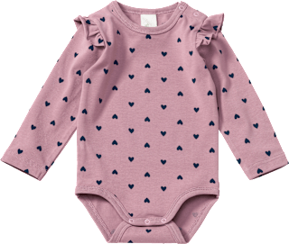 Body Langarm Pro Climate mit Herz-Muster, lila, Gr.  86/92 ALANA