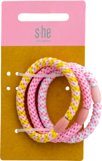 Haargummi-Set geflochten bunt s-he stylecollection