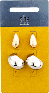 Ohrstecker-Set gold silber Tropfen s-he stylecollection
