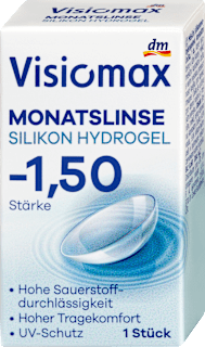 Mesačné kontaktné šošovky silikón, dioptria -1,50 Visiomax