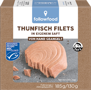 Thunfisch Filets, in eigenem Saft, MSC Zertifizierung followfood