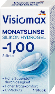 Mesačné kontaktné šošovky silikón, dioptria -1,00 Visiomax