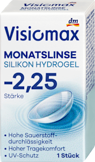 Mesečna silikonsko-hidrogelna kontaktna leča, dioptrija -2,25 visiomax