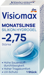 Mesačné kontaktné šošovky silikón, dioptria -2,75 Visiomax