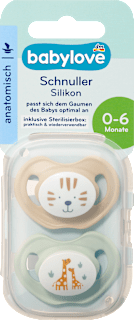 Schnuller Silikon anatomisch, beige/mint, Gr. 1, 0-6 Monate babylove