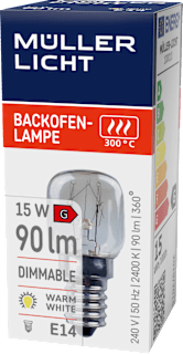 Backofenlampe 15W (0W) 240V E14 90lm 2400k 300°C Müller Licht