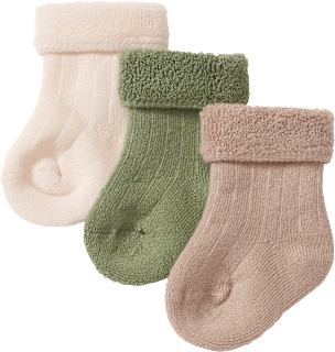 Erstlingssocken mit Ripp-Struktur, grün + beige + weiß, Gr. 15/16 ALANA