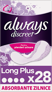 Absorbante zilnice pentru incontinență urinară Liners Long Plus always