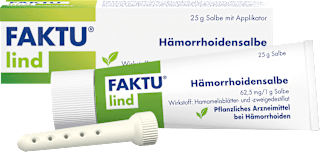 Faktu lind Hämorrhoidensalbe 62,5 mg / 1 g Salbe Wirkstoff: Hamamelisblätter- und -zweigedestillat FAKTU lind