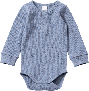 Body Langarm mit Waffel-Struktur, blau, Gr. 98/104 ALANA