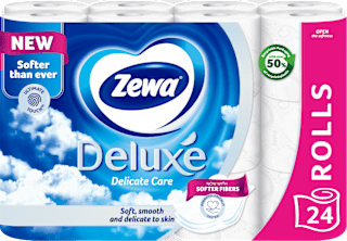 Deluxe Delicate Care toaletni papir - 3-slojni, 3600 listića Zewa