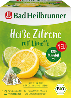 Früchtetee, Heiße Zitrone mit Limette (12 Beutel) Bad Heilbrunner