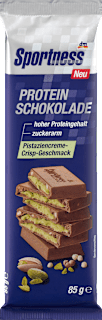 Protein csokoládé pisztáciakrémmel és ropogós darabokkal Sportness