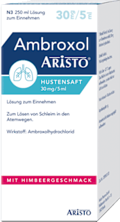 Ambroxol ARISTO Hustensaft 30mg/5ml Ambroxolhydrochlorid-Lösung mit Himbeergeschmack zum Einnehmen ARISTO