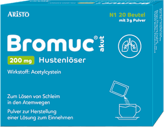 Bromuc akut 200 mg Acetylcystein Hustenlöser Beutel 20 x á 3 g Pulver zur Herstellung einer Lösung zum Einnehmen ARISTO