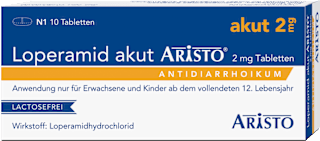 Loperamid akut ARISTO 2 mg Loperamidhydrochlorid Tabletten Mittel gegen Durchfall ARISTO