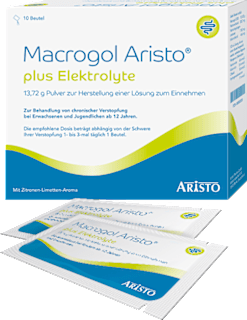 Macrogol ARISTO plus Elektrolyte Beutel 10 x á 13,72 g Pulver zur Herstellung einer Lösung zum Einnehmen ARISTO