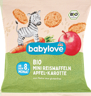 bio rýžové krekry s příchutí jablka a mrkve babylove