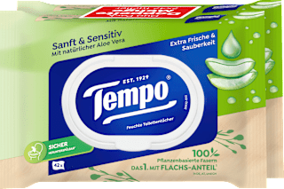 Feuchtes Toilettenpapier sanft & sensitiv Aloe Vera (2x42 St) Tempo
