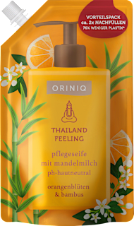 Flüssigseife Thailand Feeling mit Mandelmilch, Orangenblüte & Bambus, Nachfüllpack ORINIQ
