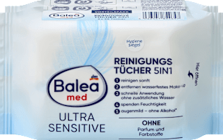 Vlažilni čistilni robčki Ultra Sensitive 5 v 1, 2 x 25 Balea