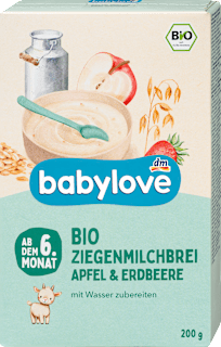 Milchbrei Ziege Apfel & Erdbeere ab dem 6. Monat babylove