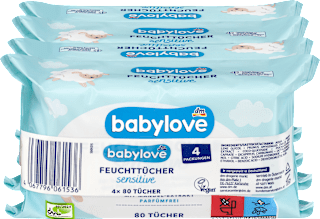 Vlažne maramice s 99 % vode, 4 x 80 kom. babylove