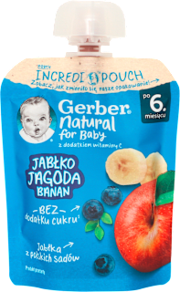 Pauč - jabuka, borovnica i banana, 6m+ Gerber